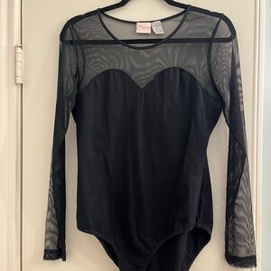 Vintage Black Sheer Sleeve Bodysuit
